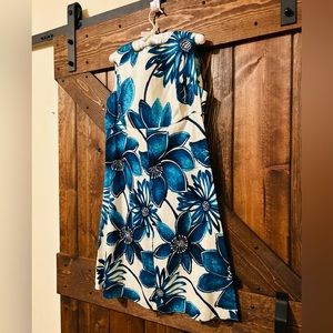 🧵Stunning vintage barkcloth tropical A-line mini dress🧵